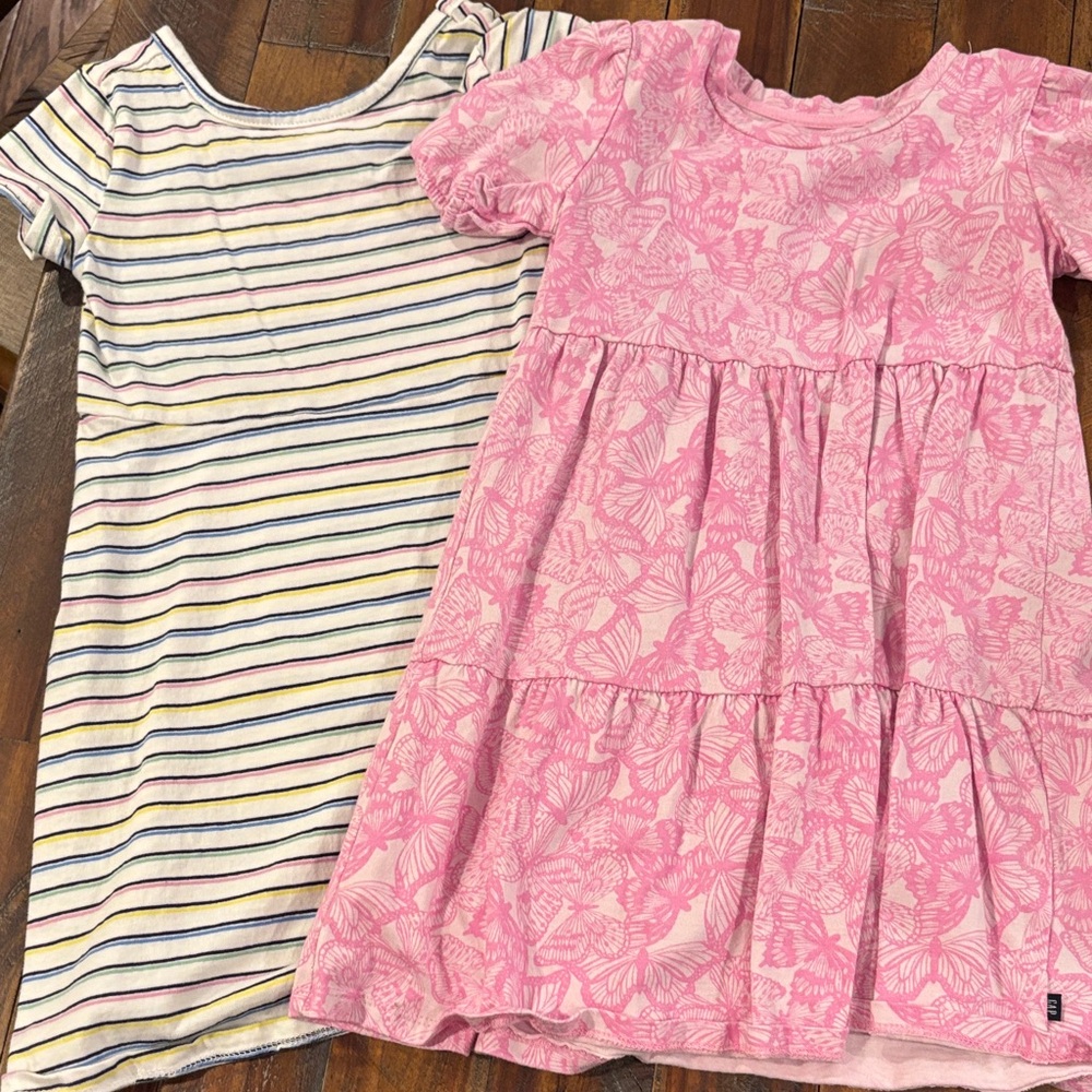 GAP Pink Floral and Striped Kids Dress Set
